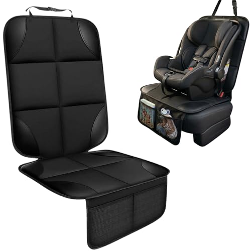 Áz ÁSZATOR Protector Asiento Coche Silla Bebe ISOFIX con 2 Bolsillos para Organizar el Coche, Protector Silla Coche Antideslizante, Funda Asiento Coche Niños de Materiales Premium