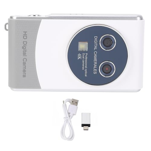 Caméra numérique HD 36MP avec double objectif et écran de 3 pouces en blanc