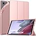 Price comparison product image MoKo Case Fits Samsung Galaxy Tab A7 Lite 8.7" 2021 (SM-T225/T220/T227), Slim Lightweight Smart Case Trifold Stand Case with Soft TPU Translucent Frosted Back Shell for Galaxy Tab A7 Lite, Rose Gold