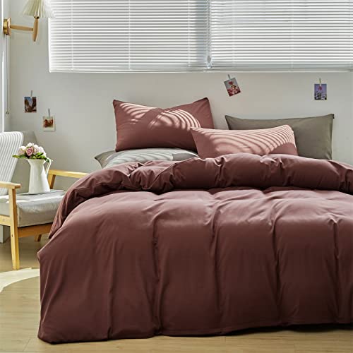 Clothknow Brick Red Comforter Set Full Solid Brick Red Bedding Comforter Set Full Simple Comforter Sets Solid Color Comforter Hotel Quality Luxury 3Pcs Bedding Sets #TOP2