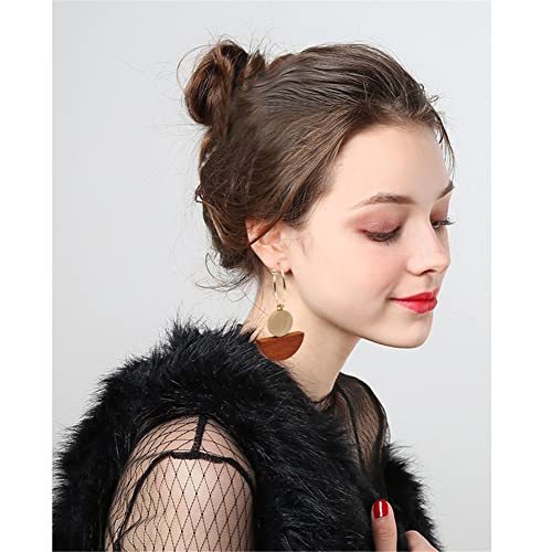 MIGUO STORE Boho Chic Fashion All-match Wooden Long Tassel Dangle Drop Earrings for Women Elegant Geometry Charm Handmade Earrings Gift4