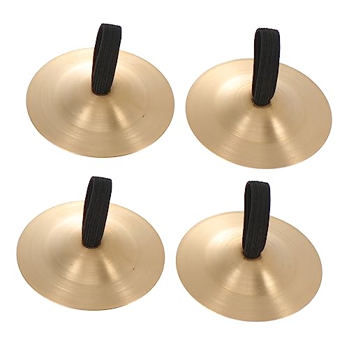 ifundom 2sets Cymbals Set Finger Cymbals for Boys and Girls Musical Instruments Strong Durable for Dance Props 4pcs*2