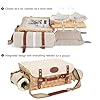 Multifunctional Wicker Picnic Basket Set for 4 with Blanket and Picnic Table, Insulated Picnic Set with Full Tablewares for Camping Outdoor Couples,Natural