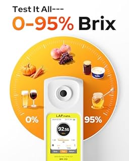 3-in-1 Digital Refractometer with ATC for Wine Making, Home Brewing, Rechargeable 0-95% Brix Meter for Coffee, Juice, Honey, Maple Syrup