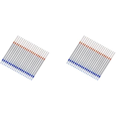 Nemeae 40 Pcs 0.7mm Tip Silver Tone Ink Pen Refill Replacement Cover