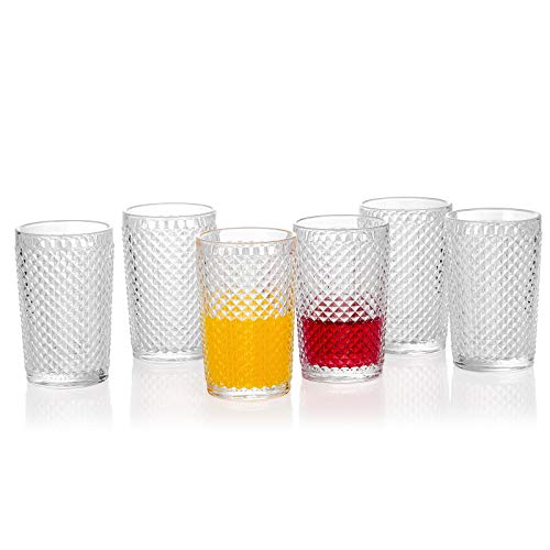 G Chroma Collection Highball Glasses Set Of 6, 13.1 Oz Clear Premiun Drink-Ware For Soda Juice Coke Beer Water Beverage Iced-Tea, Double Old-Fashioned Glass Perfect For Dinner Parties Bars Restaurants #TOP4