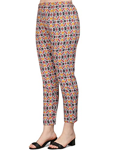 Image of NAINVISH Women's Cotton Blend Straight Keyhole Neck Printed Kurta with Pant