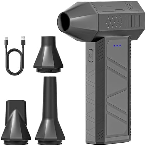 Electric Air Duster - 52 M/S Super Power Turbo Fan Blower for Dust Removal | Rechargeable Compressed Air Duster Alternative for PC, Keyboard, Electronics, Cars & Camera Lens | Portable & Cordless