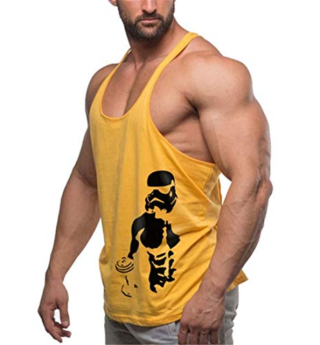 YeeHoo Men's Gym Stringer Tank Tops Y-Back Workout Muscle Tee Sleeveless Fitness Bodybuilding T Shirts