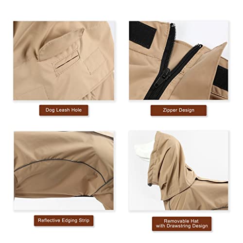 Purrrfect Life Dog Raincoat Hooded Slicker Poncho for X-Small to 6X-Large Dogs and Puppies