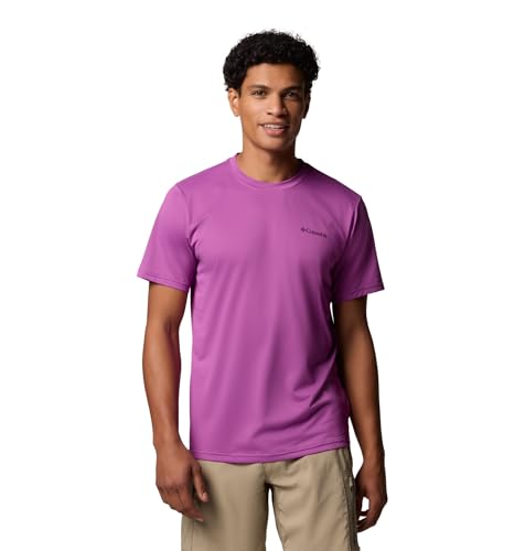 Columbia Mens Hike Crew Short Sleeve T-Shirt, Razzle, X-Small