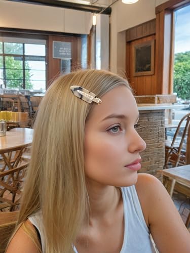 4 Pinzas de cabello para maquillaje, sin marcas, para mujer, clips estilo carey para peinado, accesorios para seccionar flequillo (Estampado terrazzo y leopardo) miniatura 3