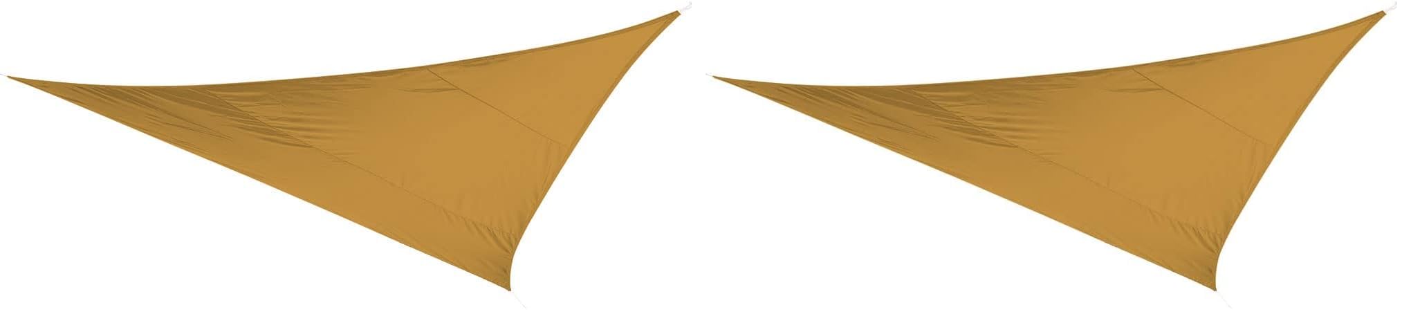 Voile d'ombrage Polyester Triangulaire 3m Ocre (Lot de 2)