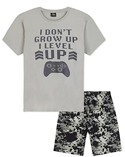 CityComfort Schlafanzug Jungen Kurz, Kinder und Teenager Pyjama, Nerd...