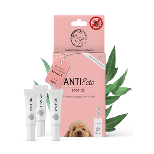 Annimally Floh- und Zeckenschutz Spot ON für Hunde - Effektives Zeckenmittel für Hunde, 3 Monate Langzeitschutz Flohmittel & Zeckenschutz - (4-10kg)