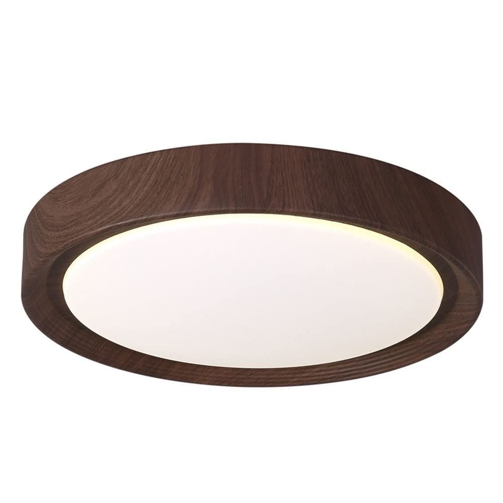 Plafonnier rond LED en noyer véritable et design moderne simple pour votre salon