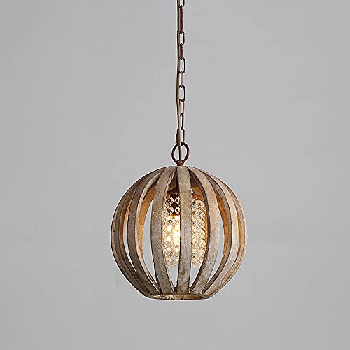 Plafonnier semi-encastré en cristal et bois de qualité artisanale