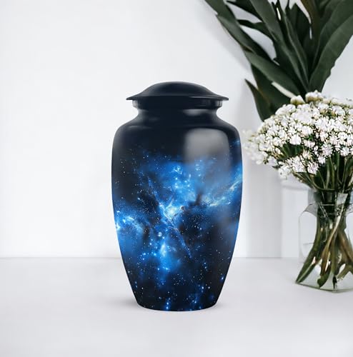 Image of Personalized Nebula - Cremation Urn for Ashes Dad - Human Urns for Ashes Adult Male - Unique Burial Urns for Ashes - 10 Inch - Large with Velvet Bag - Funeral Urns for Human Ashes Adult Man