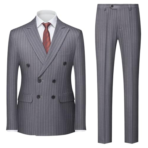 Costume à rayures élégant à double boutonnage pour le bureau