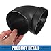 A ABSOPRO Car Air Diesel Heater Duct Car Heater Warm Air Ducting Pipe Single Connection Elbow Outlet Connector 3.54'' 90mm OD Black