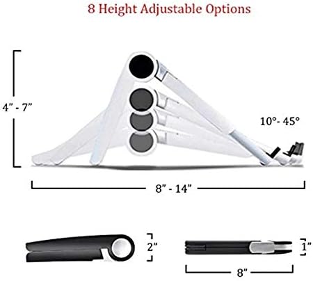 Folding Laptop Holder PC Stand with Stretching Legs and Adjusting Angles for 11~16 Inch Computer Notebook Portable Lapdesk(White-Fruit peach5)