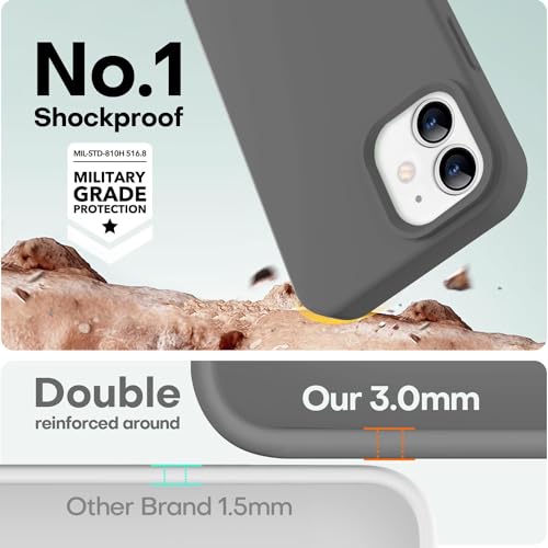 Image of LOVE 3000 Designed for iPhone 12 Case /iPhone 12 Pro Case, Premium Silicone with [Soft Anti-Scratch Microfiber Lining] Shockproof Protective Phone Case for Men Women Girls 6.1 inch, Dark Grey