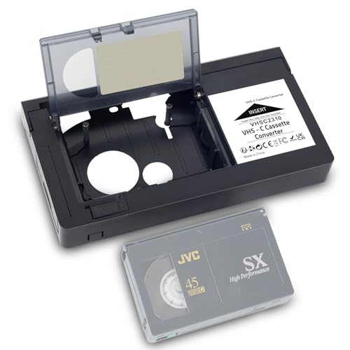 WAXMEVL Motorized VHS-C to VHS Cassette Adapter, VHS-C Video Tape Converter for 12mm VHS-C & S-VHS-C Camcorder Tapes, NOT Compatible with 8mm, Hi8 & MiniDV Tapes