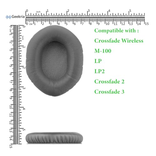 GEEKRIA Almohadillas de Repuesto para Auriculares Compatibles con Crossfade Wireless/ 2/3, M-100, LP, LP2, Almohadillas para Oído (Gris) miniatura 6