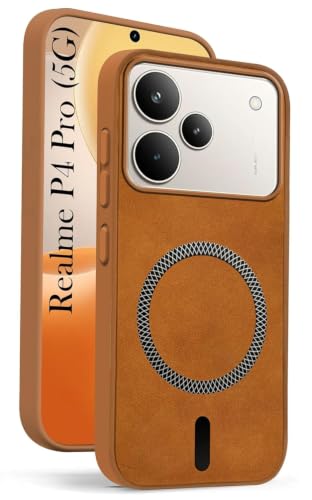 Image of Jkobi Leather Finish Back Cover Case for Realme P4 Pro (MagSafe Compatible Wireless Charging | Soft Touch | Camera Bump Protection)