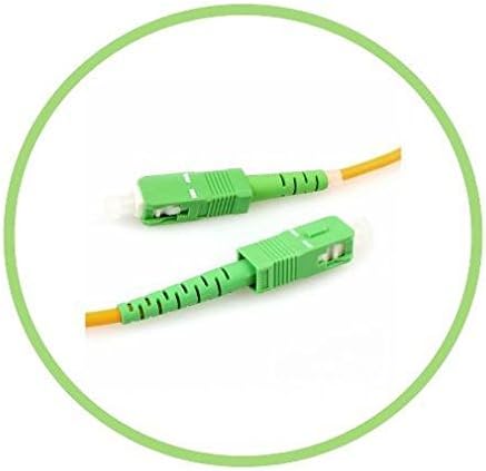 PacSatSales - SC/APC Fiber Optic Internet Cable 15ft - 5M SCAPC Simplex Single Mode Cable & Connector - Replacement Fiber Patch Cable or Optical Cable Extension for Residential Fiber Networks