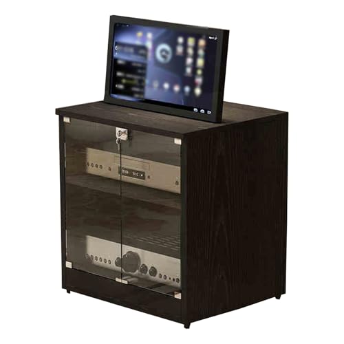 WJFTODAY Gabinete de Almacenamiento Multimedia, Estante para Medios audiovisuales con geses, Consola Multimedia, Soporte para Audio y Video, para reuniones, Salas de Estar y Salas de grabación (Teca)