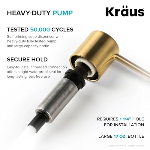 KRAUS Boden Kitchen Soap and Lotion Dispenser in Brushed Brass, KSD-53BB - image 8