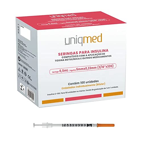 Seringas Para Toxina Insulina Uniqmed 0,5mlx 5mm X 32g