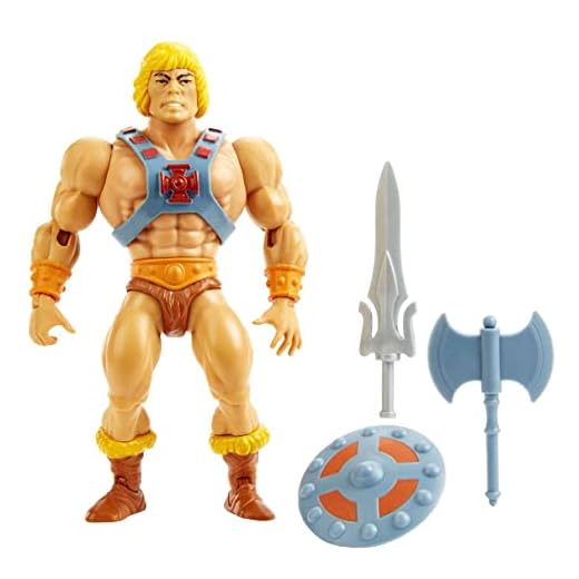 Masters of the Universe HGH44 - Origins He-Man actionfigur, figur att leka med och samla, från 6 år och uppåt
