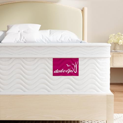dosleeps Double Mattress 4FT6 | 10.8 Inch Memory Foam & Pocket Sprung | 9-Zone Orthopedic Support,Medium Firm,Edge Support,Motion Isolation 135x190x27.5cm