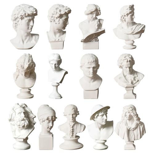 Figura de resina de mitología griega de 15 cm estilo E busto clásico 6