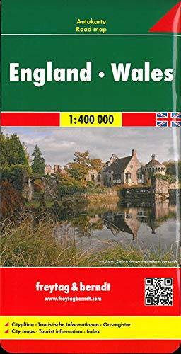 England - Wales, Autokarte 1:400.000: Citypläne. Ortsregister. Touristische Informationen (freytag