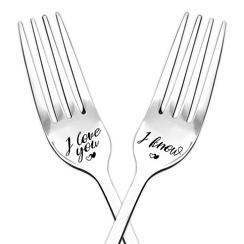 I Love You I Know Forks for Couples Wedding Gifts for Husband Birthday Gift from Wife Anniversary Day Gifts for Girlfriend Gifts for Women Men Boyfriend Christmas Gifts for Him Engagement Gift Ideas
