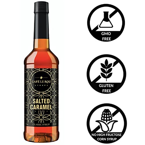 Image of NEW Cafe Le Rou Salted Caramel Coffee Syrup 25.4 oz (Salted Caramel, 2-pack)*Includes 2 Syrup Dispensers*Flavoring Syrup for Tea and