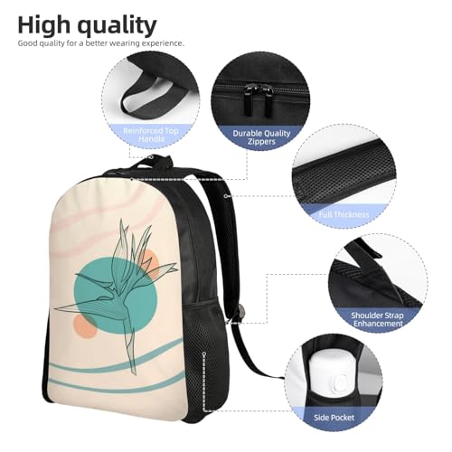 Minimalist Unisex 16 Inch Backpack Bird Line Art Shape Sleek Design for Simple Lifestyles Daily Carry & Errand4
