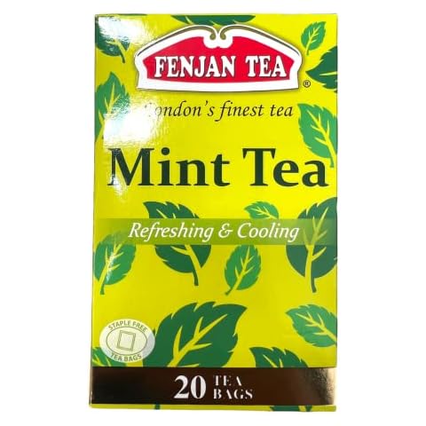 Fenjan Tea London's Finest Mint Tea Refreshing & Cooling 20 Tea Bags (Pack of 6) Cover