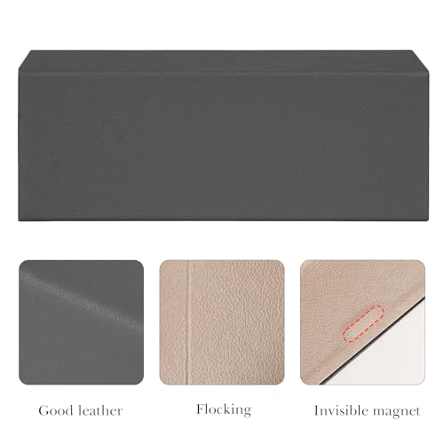 Image of Linkidea Oversized Sunglasses Case, Large Frame Glasses Case for Sunglass, Eyeglasses Travel Bag Compatible with D1OR Diorbay S1U Prada PR 59WS PR 63XS Prada PR 56YS (Grey)
