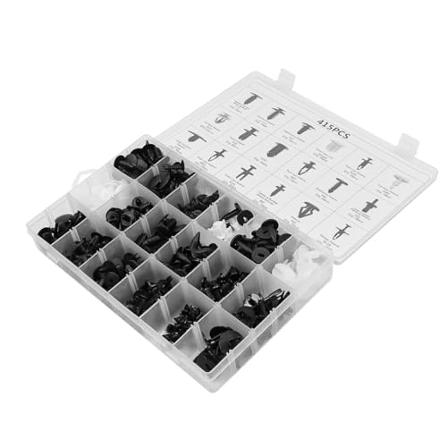 415 Stück NUZAMAS Auto-Halteklammern, 18 beliebte Größen, Stecknieten-Set, Stoßstangen-Befestigungsklammern, Auto-Push-Pin-Nieten-Set, kompatibel mit GM, Ford, Toyota, Honda, BMW
