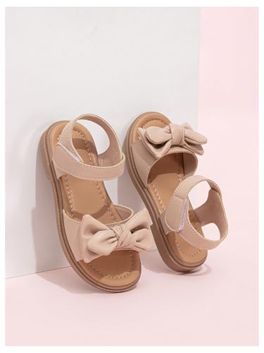 GORGLITTER Girl's Cute Bow Flat Sandals Ankle Strap Princess Slides Open Toe Dressy Vacation Shoes2