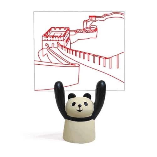 Support mémo panda en porcelaine rouge pour bureau
