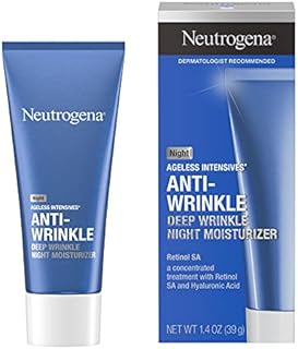 Neutrogena Ageless Intensives Anti-Wrinkle Retinol Cream with Hyaluronic Acid - Night Moisturizer Cream with Retinol, Vitamin E, Glycerin, Hyaluronic Acid, and Shea Butter, 1.4 oz