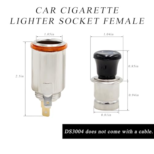 Image of Yourkar Car Cigarette Lighter, DC 12V Auto Cigarette Lighter Socket Plug Element, Cigarette Lighter without Cable for Most Cars, Trucks, Trailers, RVs, Boats, Universal Car Accessories