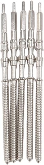 PurYupearl 5Pcs Silver Movement Watchs Steel Stem Crown Kit Watchs of Parts for NH35 NH36 NH38 NH39 Movement Watch Stem Spare Parts Kits Watch Accessories and Repair Tools