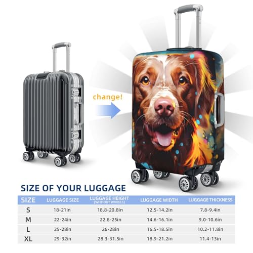 Golden Retriever Splash Luggage Cover Washable Elastic Suitcase Cover Anti-Scratch Travel Luggage Protector Covers for Kids Adult XL fits 29-32 inch Suitcase4
