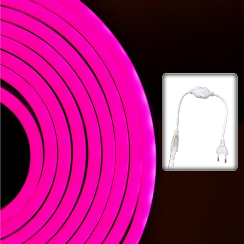 Image of Forus 15 Meter LED Neon Strip Light - Pink | Flexible, Waterproof & Cuttable Neon Rope Light for Indoor & Outdoor Wall Decor, Custom Neon Name Board, Diwali Decorative Lighting | 6-Month Warranty
